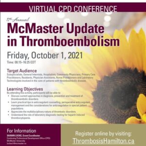 McMaster University 17th Annual Update Thromboembolism 2021
