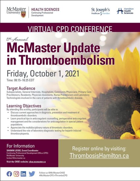 McMaster University 17th Annual Update Thromboembolism 2021