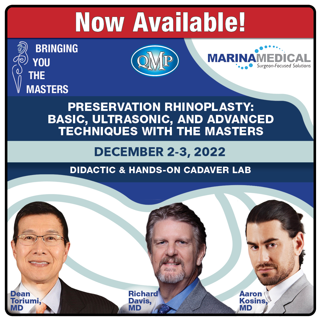Quality Medical Publishing BYTM 6 Preservation Rhinoplasty Learn Basic, Ultrasonic and Advanced Techniques with the Masters 2023
