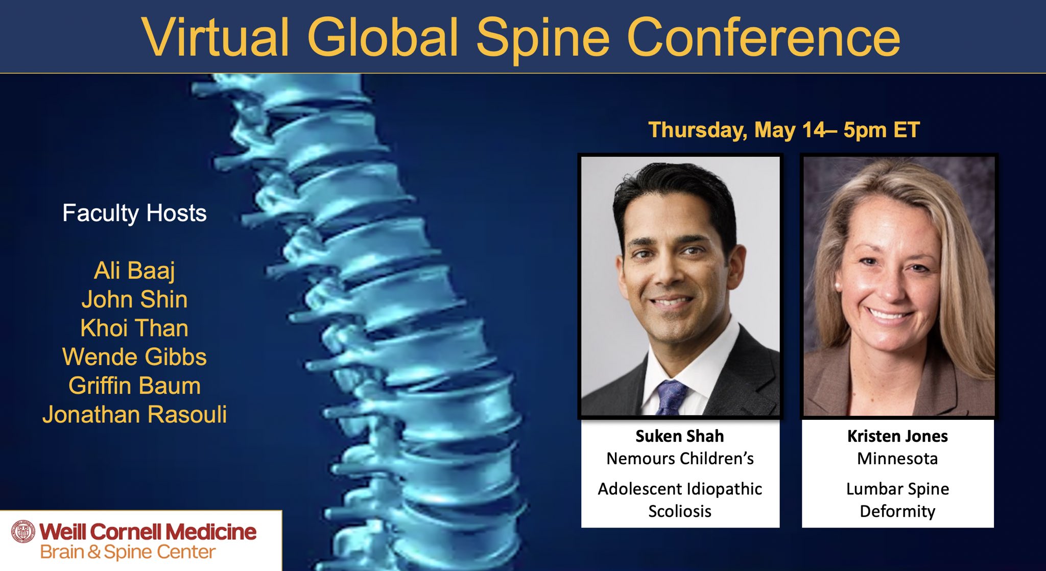 Weill Cornell Brain and Spine Center The Virtual Global Spine Conference 2020